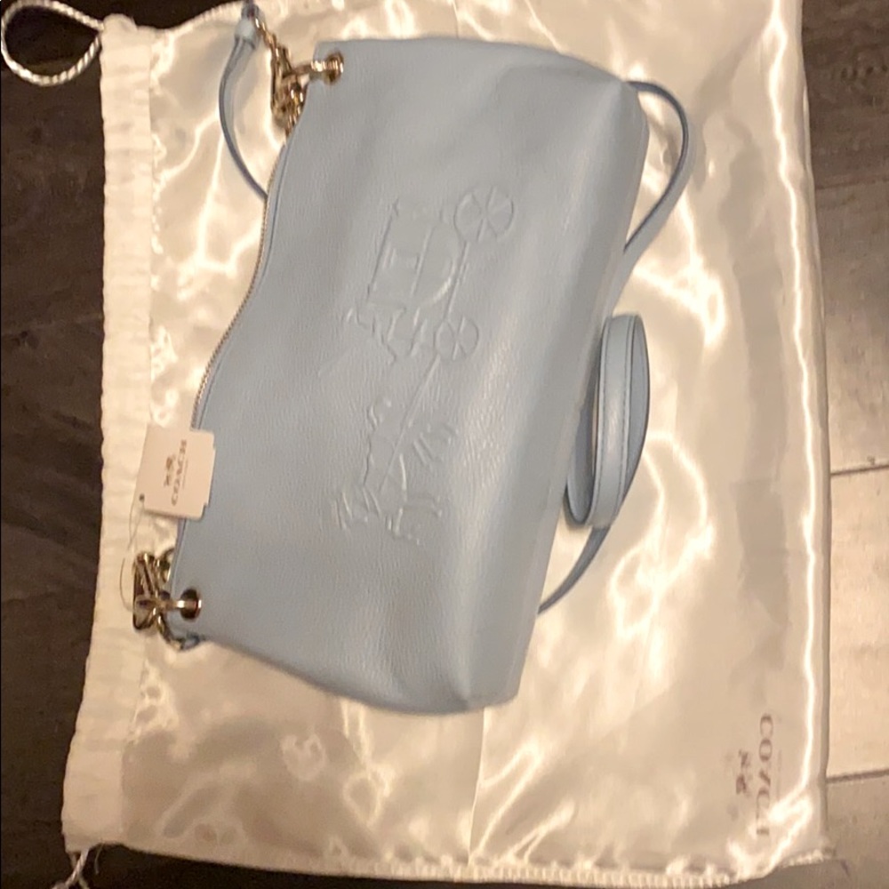 New with tags baby blue coach signature bag